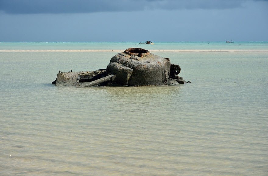 Red Beach &amp; WWII Bunkers, Betio Islet, South Tarawa, Kiribati